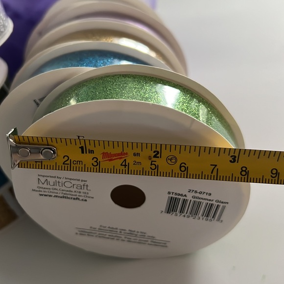 5 pcs Adhesive Glitter Ribbon Tape 6.6 ft x 0.9" in (2m x 2.2 cm) / Roll - Picture 8 of 8